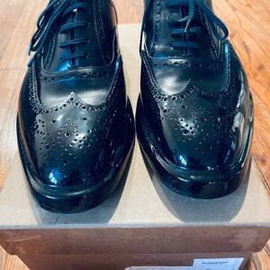 Burberry Black Patent Leather Oxfords